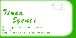 timea szenti business card